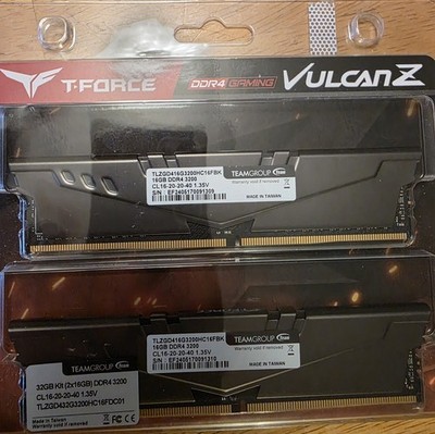 TEAMGROUP T-Force Vulcan Z 64GB (2x32GB) DDR4-3200 DIMM XMP TEAMGROUP T-Force Vulcan Z 64GB (2x32GB) DDR4-3200 DIMM XMP