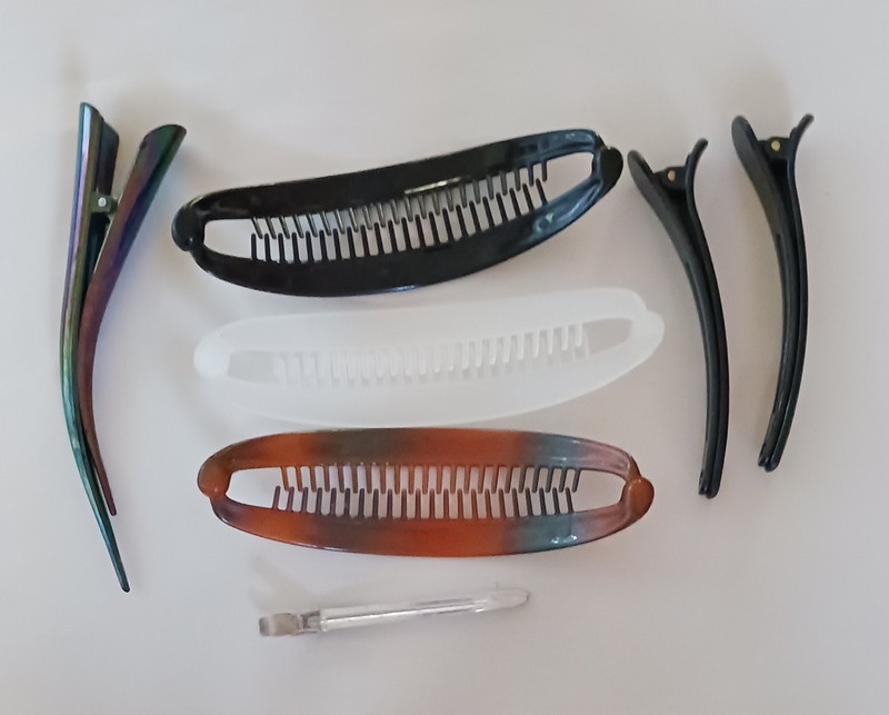 Vtg Scunci Hair Accessories,  Banana  Clips, Beak Shape Clips  