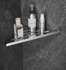 Lavatory Bathroom Corner 304 Stainless Steel Shelf Wall Mount Triangular Show...