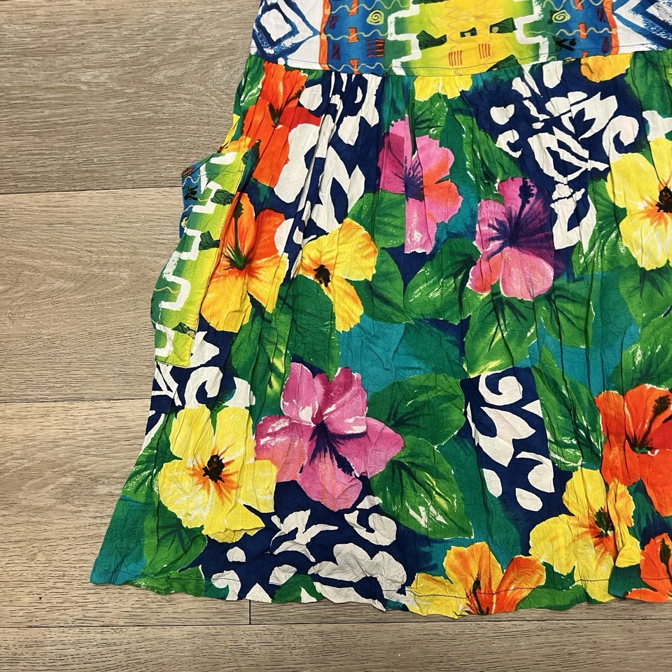 Vintage Jams World Floral Tropical Scoop Neck Size Large Multicolored Womens - Image 3 of 4