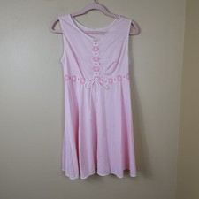 Vintage Lorraine Sleeveless Slip Dress Night Gown in Pink Size M