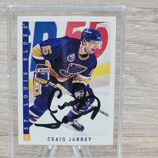 Craig Janney St Louis Blues 1993 Score Hockey Card Autographed