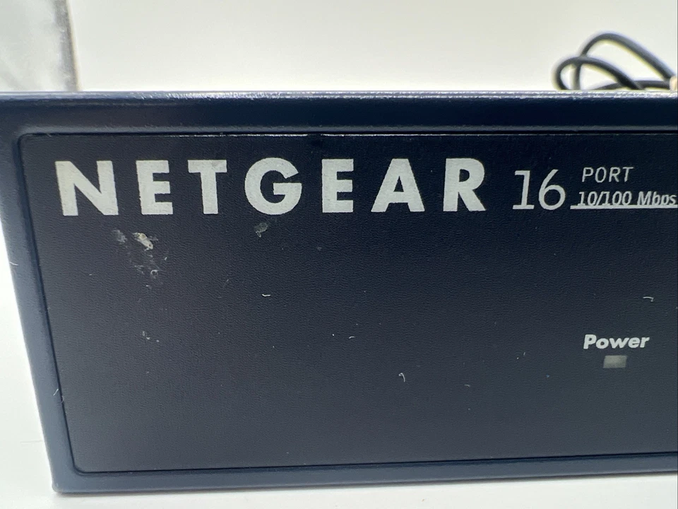Netgear JFS516 16 Port 10/100 Fast Ethernet Switch Network Box A/C Power Cord - Image 2 of 4