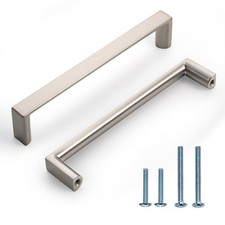 10 Pack 5 Inch 128mm Kitchen Cabinet Handles Brushed Satin Nickel Cabinet Pu...