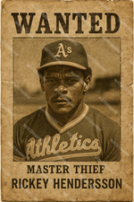 GV159 Rickey Henderson Oakland A's Wanted Sign 12x18 16x24 Photo