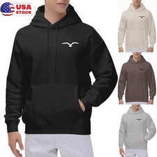 Men Hoodie Casual Solid Pocket Hooded Sweatshirts Pullover Sweater Coat Tops