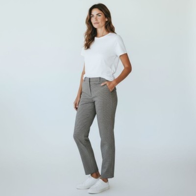 Damen Hose Caroll Hähnchenfußmuster grau und schwarz