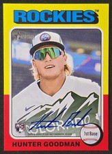 2024 Topps Heritage High HUNTER GOODMAN #ROA-HG Real One On Card Auto Rookie RC. rookie card picture