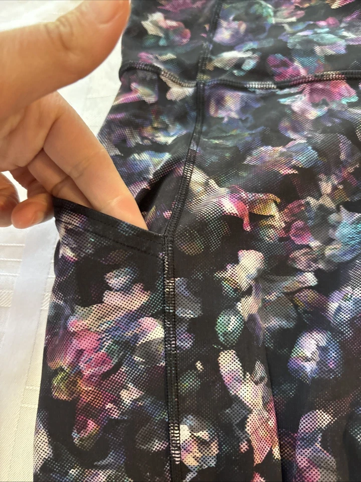 Lululemon Fast Free Activate Floral Multicolor Cintura Alta Yoga Correr Talla 8 Foto 3 de 4