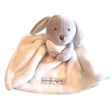 Blankets and Beyond White Gray Bunny Plush Security Blanket Lovey