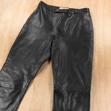 vtg 90s y2k MARGARET GODFREY straight leg bareback leather biker pants sz 10 tag
