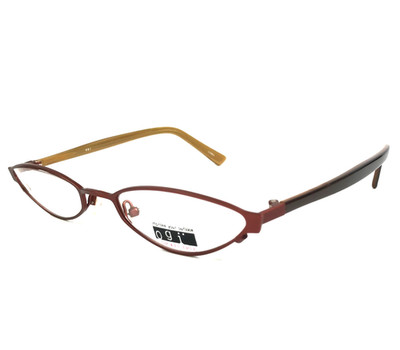 ogi Petite Eyeglasses Frames 9018 COL. 61 Red Brown Gold Oval Full Rim 50-19-135