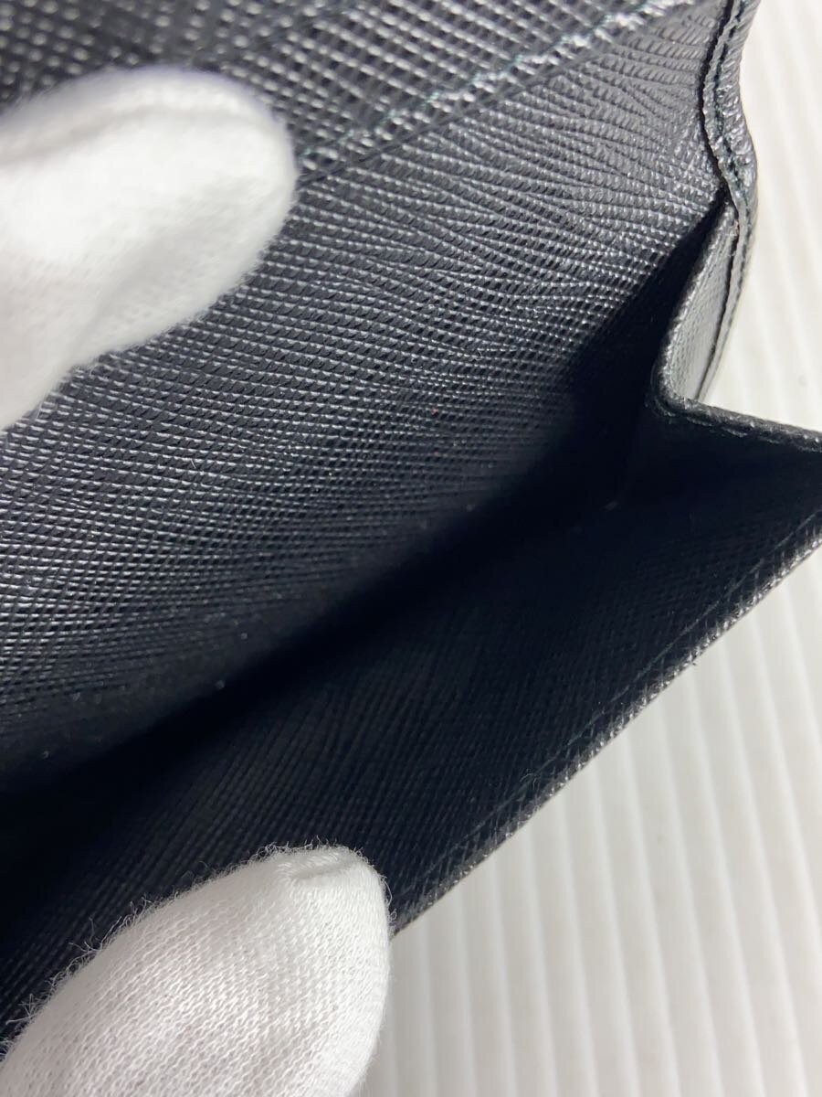 PRADA Card Case Leather Black Plain Men's thumbnail 5