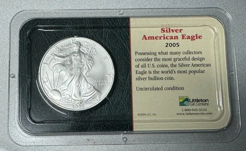 2005 Uncirculated American Silver Eagle - Littleton Holder