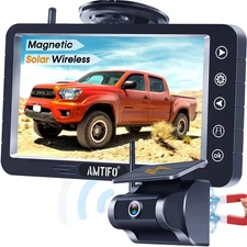 Magnetic Solar Wireless Backup Camera - No-Drill Installation, Scratch-Proof,...