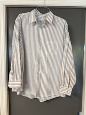 Van Heusen Regular Fit Men’s Shirt 18 34/35 XXL Purple And White Striped