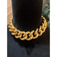 Women's Gold Tone Chunky Chain Necklace Thick Links Statement Collar Necklace