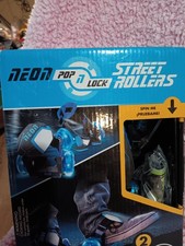 Neon Pop 'n Lock Street Rollers Shoe Skates, Adjustable, Blue/Black