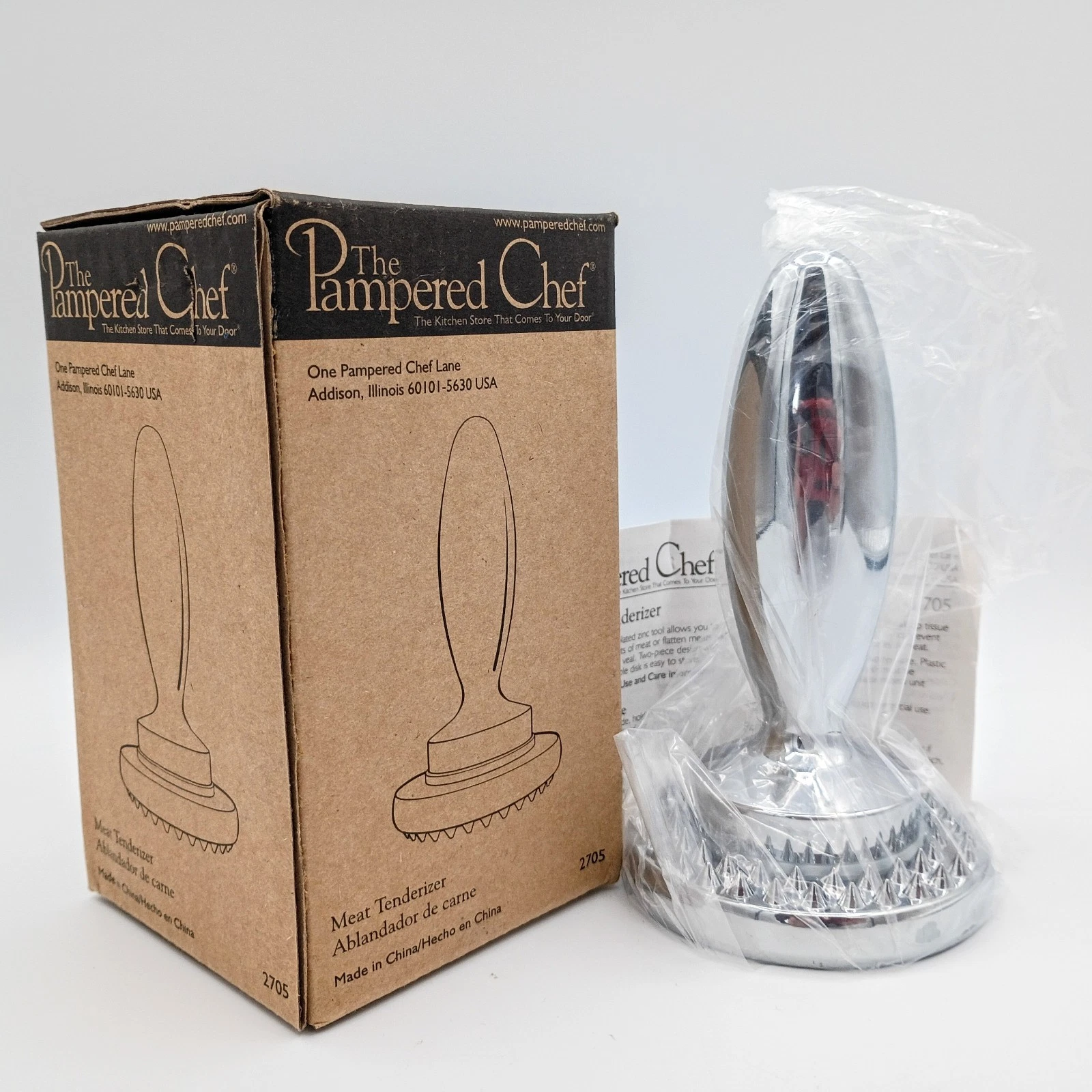 New Pampered Chef Stainless Steel Chrome Reversible Head Meat Tenderizer 2705
Opens in a new window
