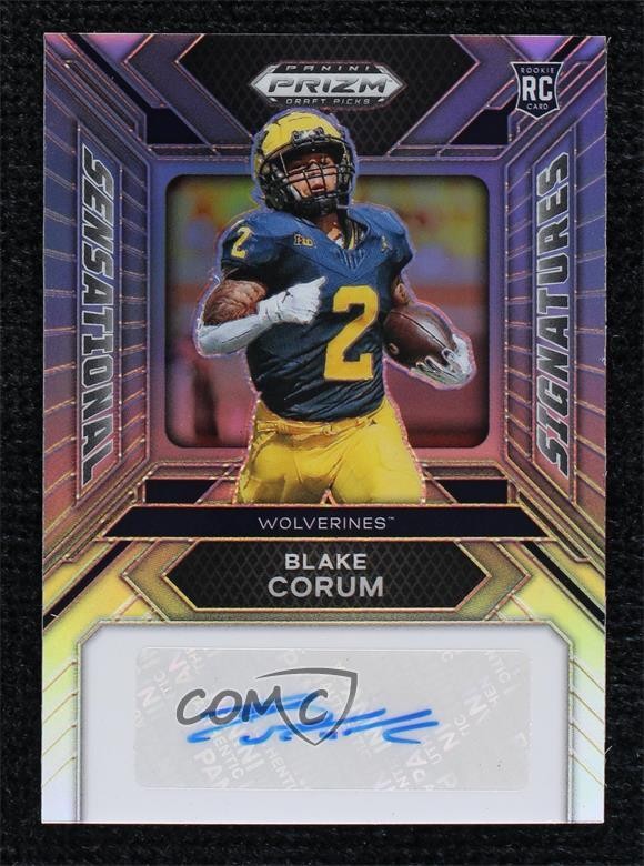 2024 Panini Prizm Draft Picks Silver Blake Corum #SS-BCM Rookie Auto RC 16wc