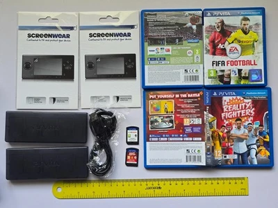 REALITY FIGHTERS FIFA SONY PLAYSTATION PS VITA Genuine Game Carts Case USB Cable - Image 1 of 4