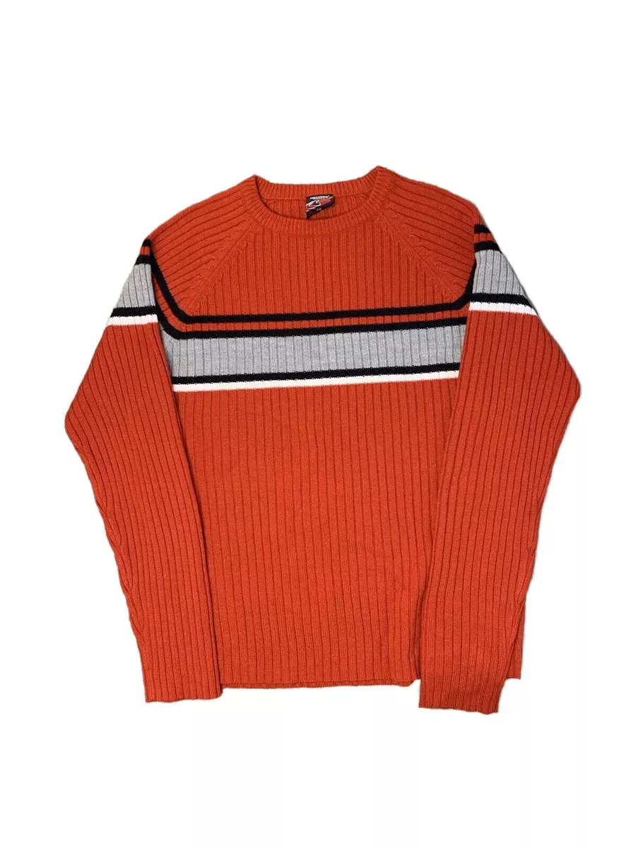Red and hotsell grey striped sweater