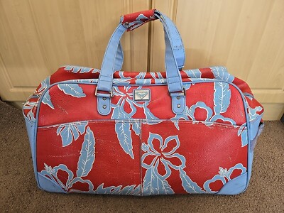 Roxy Vintage Rolling Suitcase, Luggage, Large Floral Bag, Travel Rare Duffle
