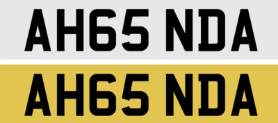 Private Cherished number Registration plate AH65 NDA (AMANDA)
