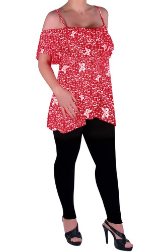 Womens Off The Shoulder Strappy Cami Vest, Tunic Blouse Cold Shoulder Swing Top - Picture 26 of 52