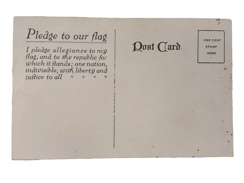 Vintage 1c Postkarte "Alter Ruhm" Versprechen an unsere Flagge unbesendet patriotisch - Bild 2 von 2