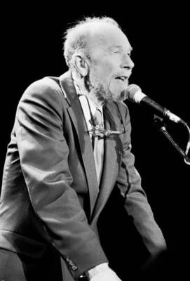 Pete Seeger speaks onstage during the Third Annual Rock and Roll Ha Old Photo 1