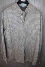 Eddie Bauer Button Up Shirt Men's LITE BROWN Plaid Wrinkle Free RELAXED FIT 2XL