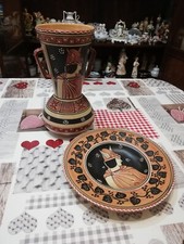 Anfora E Piatto Ceramica Volpi Deruta  Vintage