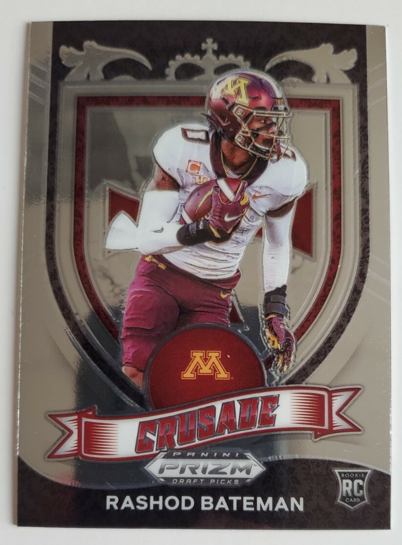 2021 Panini Prizm Draft PIcks Crusade Rashod Bateman Baltimore Ravens #166 RC