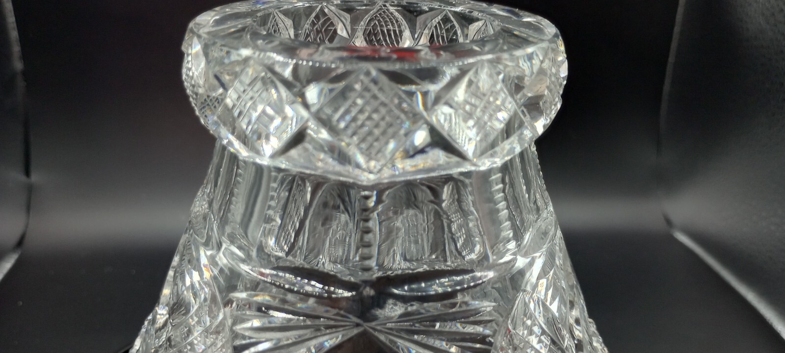 Antique American Brilliant Period Cut Glass Punch Bowl**BASE ONLY** 4-7/8" hi.  