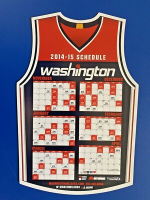 2014-15 WASHINGTON WIZARDS MAGNET SCHEDULE SKED - COMCAST/MONUMENTAL | eBay