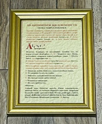 Lateinische Messe Aspergen Karte gerahmt, Weihrauch, geeignet für Kirchenaltäre, katholisch