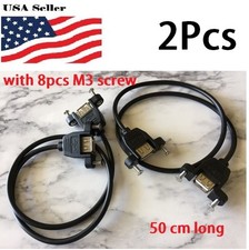 2Pcs USB 2.0 A Female Socket Panel Mount Double side USB 2.0 A Female