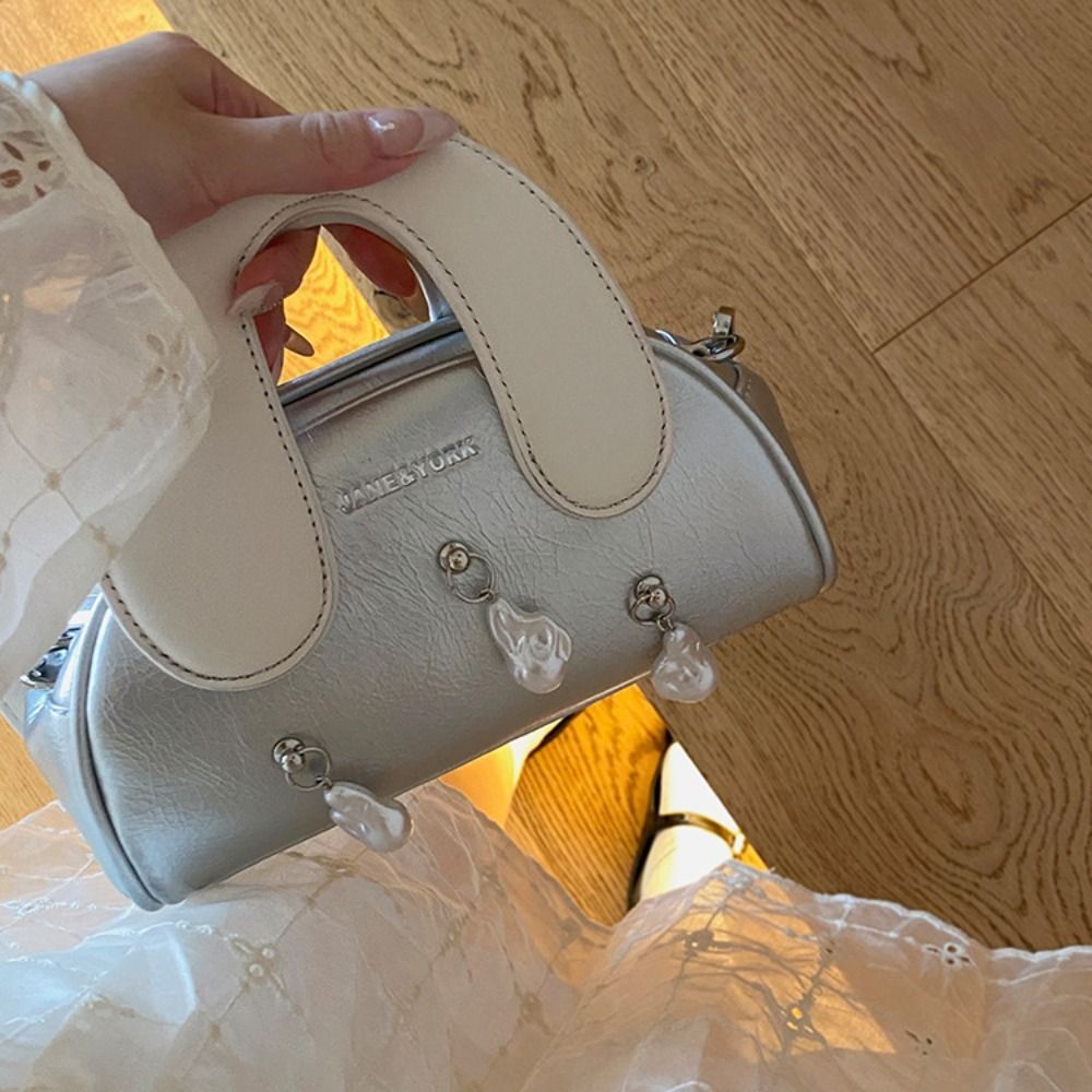 Vintage Shoulder Backpack White Pink Black Messenger Bag Shoulder