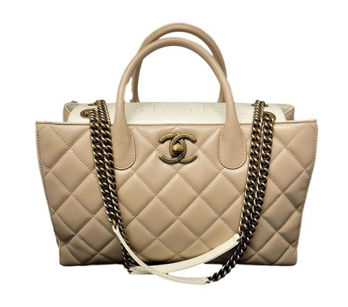 new chanel beige bag quilted leather tote shoulder bag limited