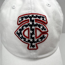 MINNESOTA TWINS Baseball Cap MLB Adult OSFA White Stars Logo USA Patriotic NWT