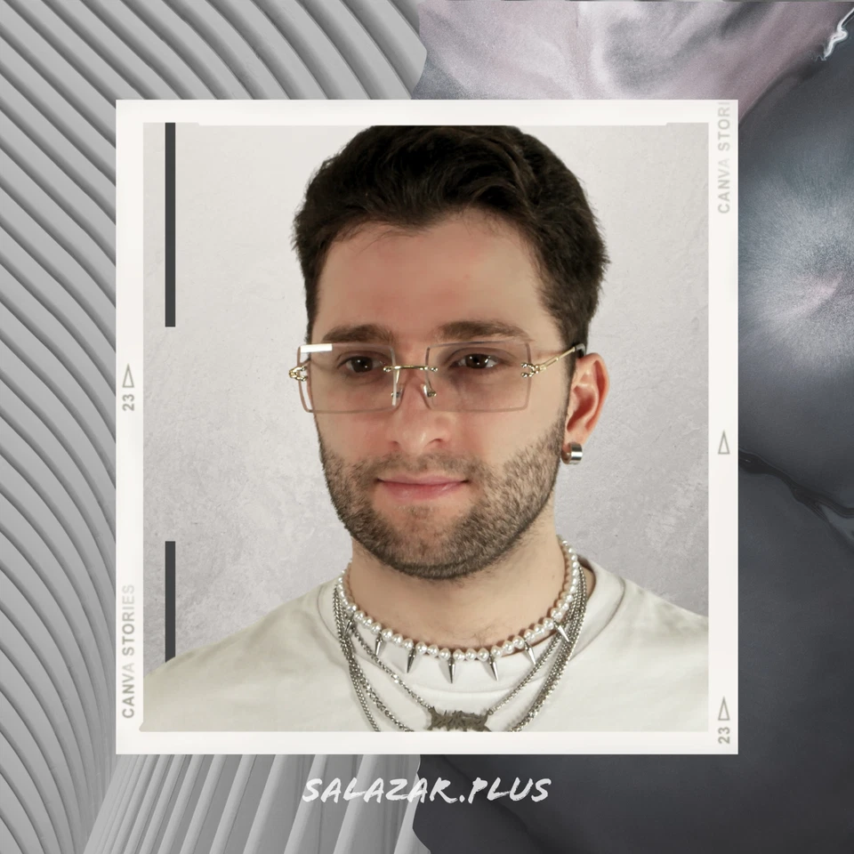 Brille ohne Stärke Randlos Rechteckig Unisex Rahmenlos Damen Herren Brille - Bild 3 von 3