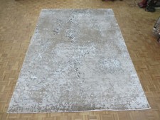 10'2 x 14 Hand Knotted Gray Modern Tibetan Oriental Rug With Silk G8203