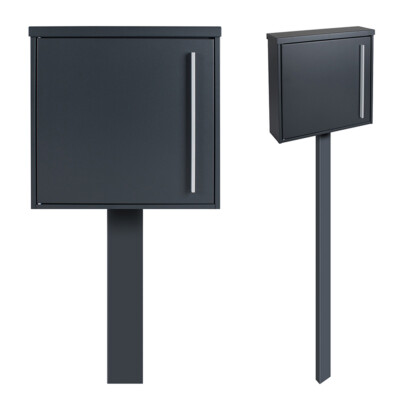 Design Standbriefkasten Anthrazit Ständer zum Einbetonieren MOCAVI Sbox 101b