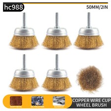 6pc 2" Rust Sanding Wire Cup Wheel Brush For Drill Steel Brass Metal Cleaning