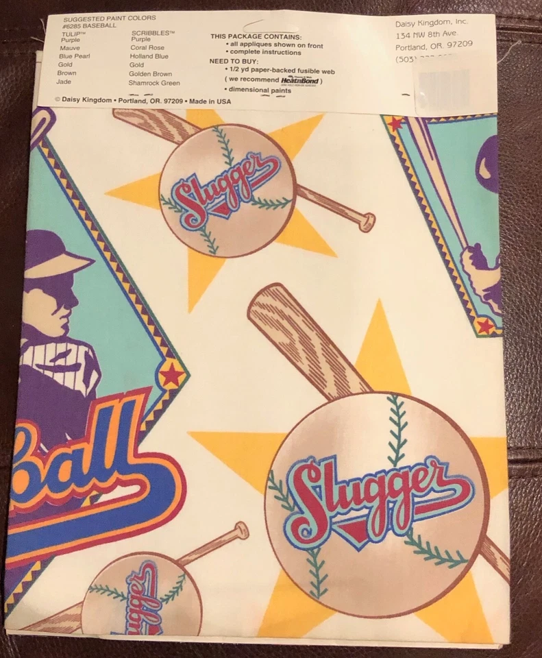 NEW Daisy Kingdom "Baseball " No Sew Fabric Applique Balls Slugger Baseball - Image 2 of 2