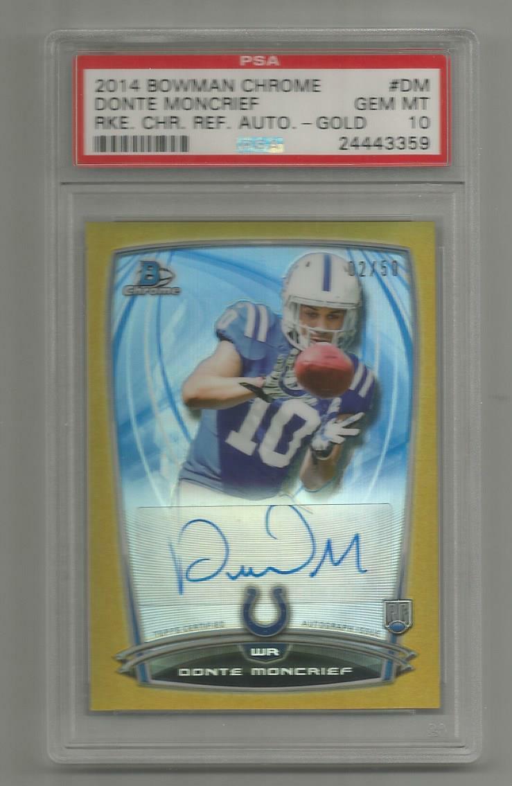 Donte Moncrief Bowman Chrome Rookie Chrome Refractor Autographs #DM Gold
