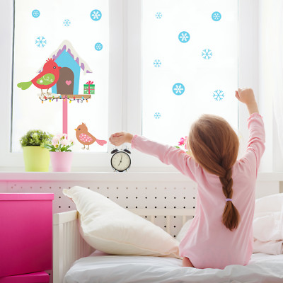 Weihnachtsvögel Fensteraufkleber | Weihnachtsfensteraufkleber | Fensterdeko