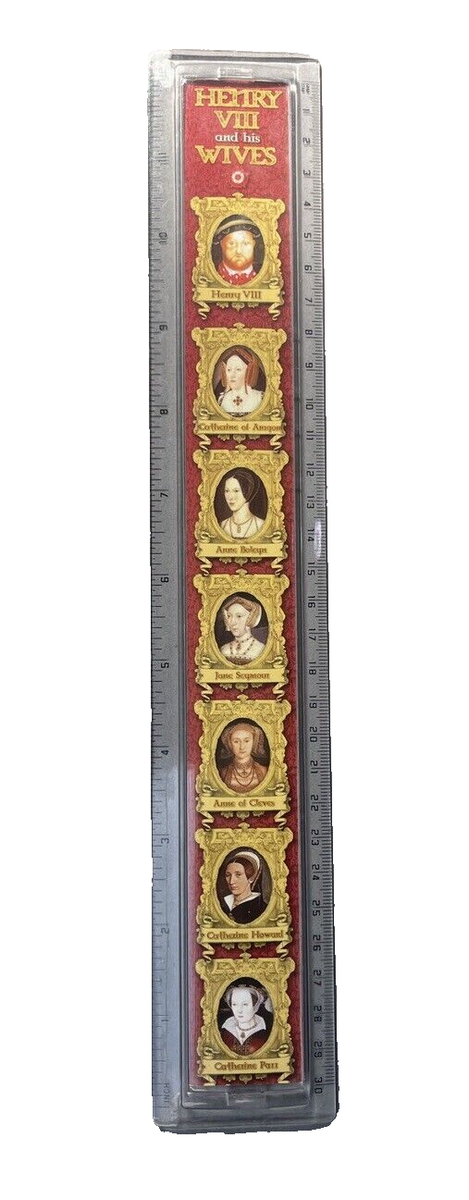 30cm KING HENRY VIII Ruler And His Wives Pictures Timeline On
