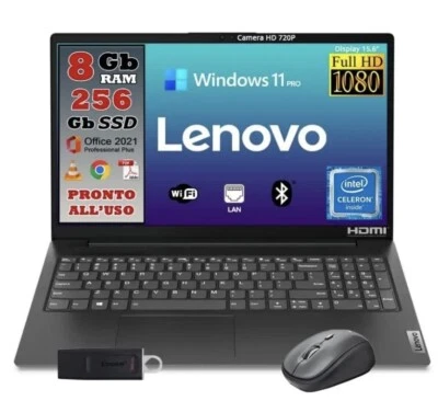 Lenovo Notebook Monitor 15.6" Intel Core N4500,Ram 8GB SSD 256GB win11 suite off